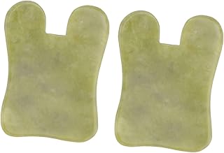 SHERCHPRY Tábua de raspagem de jade, ferramentas de cuidados com a pele, ferramenta de massagem facial, placa de raspagem facial, placa de guasha para raspar o rosto, ferramenta de massagem facial, placa de barbear corporal, verde