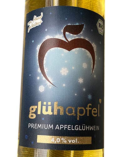 Elbler Glühapfel Wein, 6 x 0.75 l, Milde 4.0% Vol., Glühwein aus Bio-Obst, mit Winterlichen Extrakten aus Vanille, Zimt und Nelke, Vegan & Glutenfrei, 100% Direktsaft