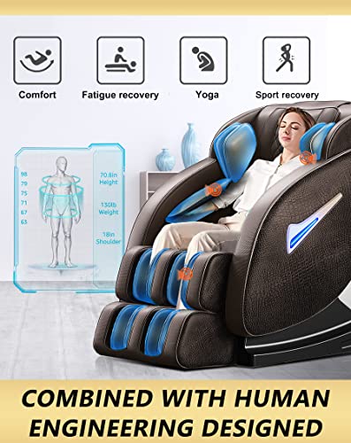 Bilitok Massage Chair Recliner With Zero Gravity, Full Body Massage Chair With Heating, Airbags, Bluetooth Speaker, Foot Roller, Touch Screen, Space-Saving, Completely Assembled #TOP3