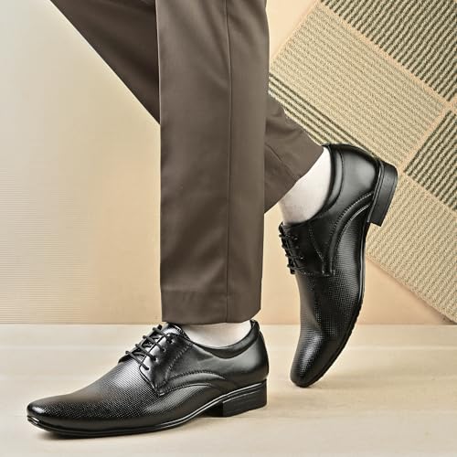 Image of Centrino Formal Shoes for Men | Lightweight Comfortable Office Shoes for Man Stylish | Cushioned Insole Lace-Up Shoes for Men | Durable TPR Sole | Trendy Classic Design Footwear for Men (8119)