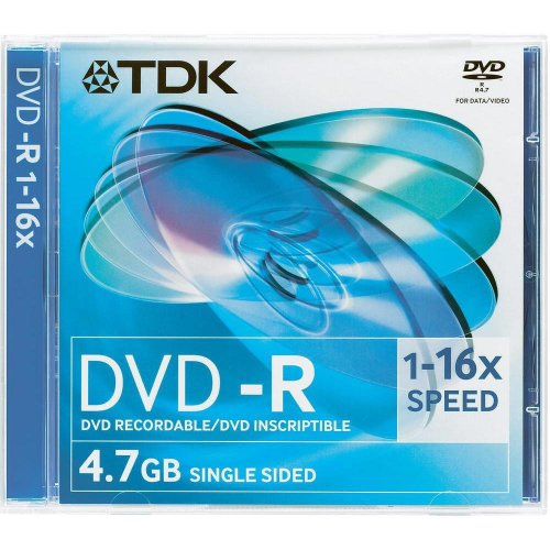 DVD-R TDK 4.7Go 16x boîtier jewelcase disque vierge pour gravure et archivage