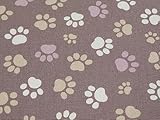他の色あります 1m単位切り売り NK-06 オックス 肉球柄 C柄 あしあと 足あと くすみ ブラウン 茶色 110cm幅 犬 ネコ いぬ 猫 ペット アニマル 動物 足跡 癒し 布 生地 布地 日本製 手芸用 綿 柄 入園 入学 やんちゃなキルト屋 paw print fabric brown