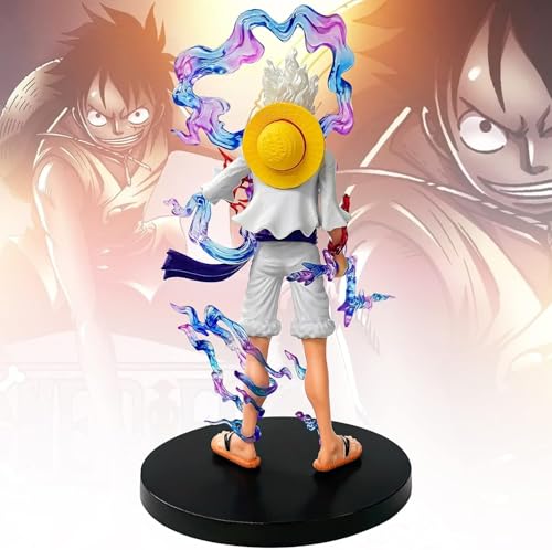 Image of Blue Aura Monkey D Luffy Gear 5 Action Figure Height -27cm Multicolour PVC Collectible | Luffy God Standing