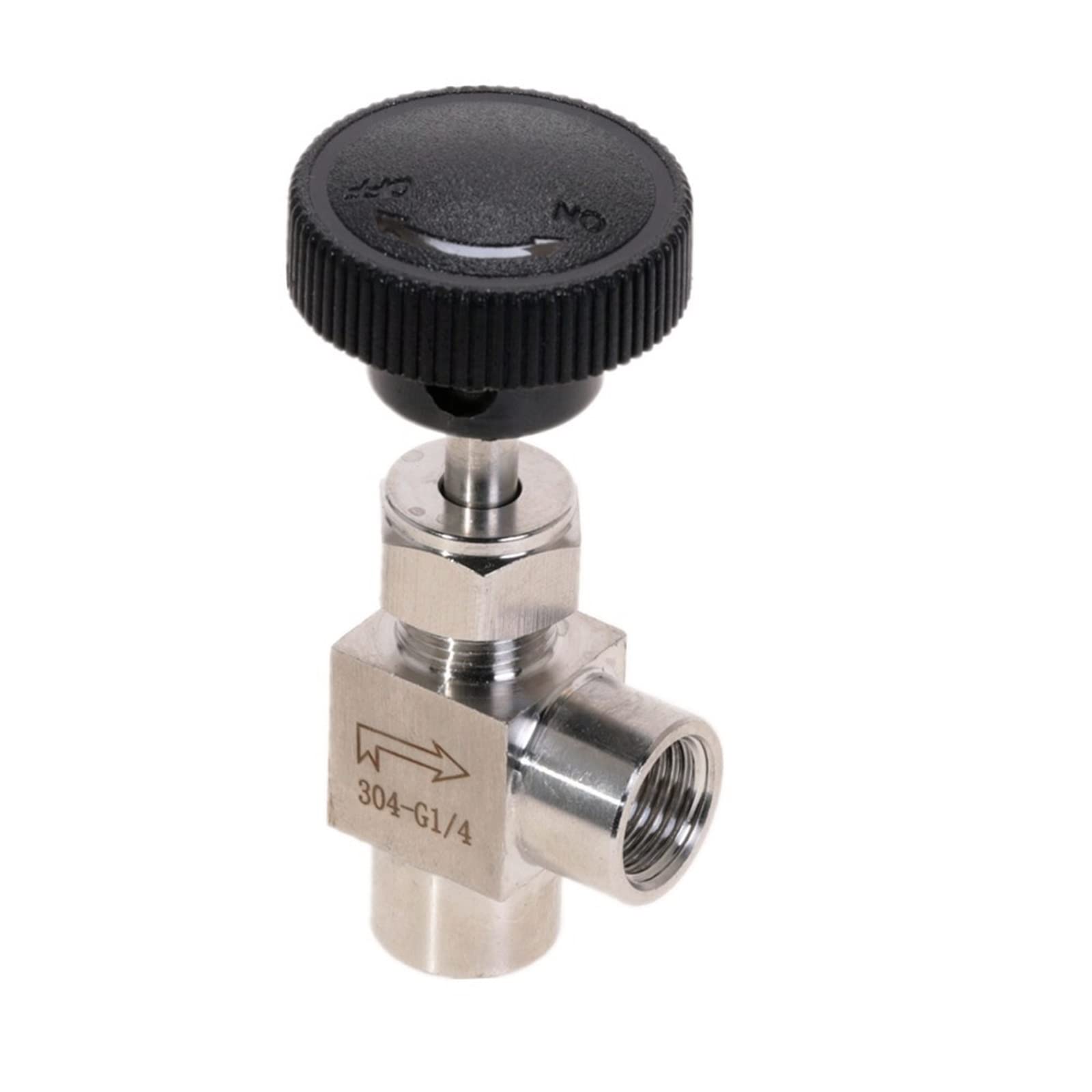 Vanne à pointeau anti-fuite inox 304 filetage 3/8 BSP angle droit