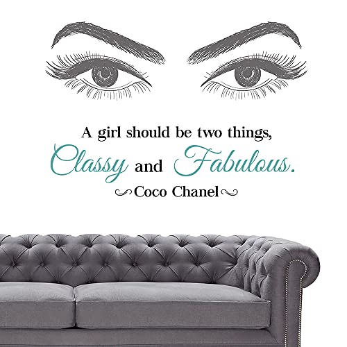 Inspirational Quotes Vinyl Wall Stickers Wall Decal a Girl Should be Two Things Classy and Fabulous for Women Bedroom Wall Decal Home Decor (28.7"×20'')