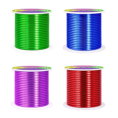 Image of Mandala Crafts 8 Gauge Anodized Aluminum Craft Wire for Jewelry Making - 128 FT Colored Flexible Rainbow Wire - Bendable for Bonsai Armature Crafting Sculpting