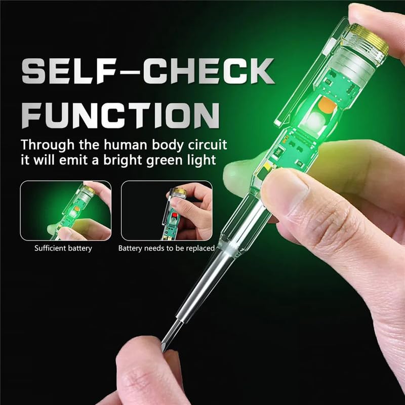 Image of Pekos Multifunction AC 12-250V DC Voltage Tester | Non-Contact Electrical Pen | Circuit Detector | Voltage Sensitivity Indicator with Screwdriver for Home, Industrial, and Automotive Use (1 Psc)