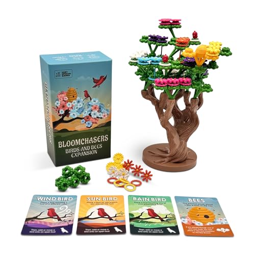 Bloomchasers Birds and Bees Expansion Pack, 1-6 Players, Age 12+ | 3D Flower Stacking Tree Building Board Game for Families and Adults, Light Strategy, Beautiful, Fun & Competitive