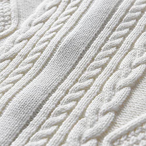 Vivobiniya Kid Boys Knit Sweater Toddler Baby Long Sleeve Cardigan Boy's Outerwear Children Coat(100) White #TOP5