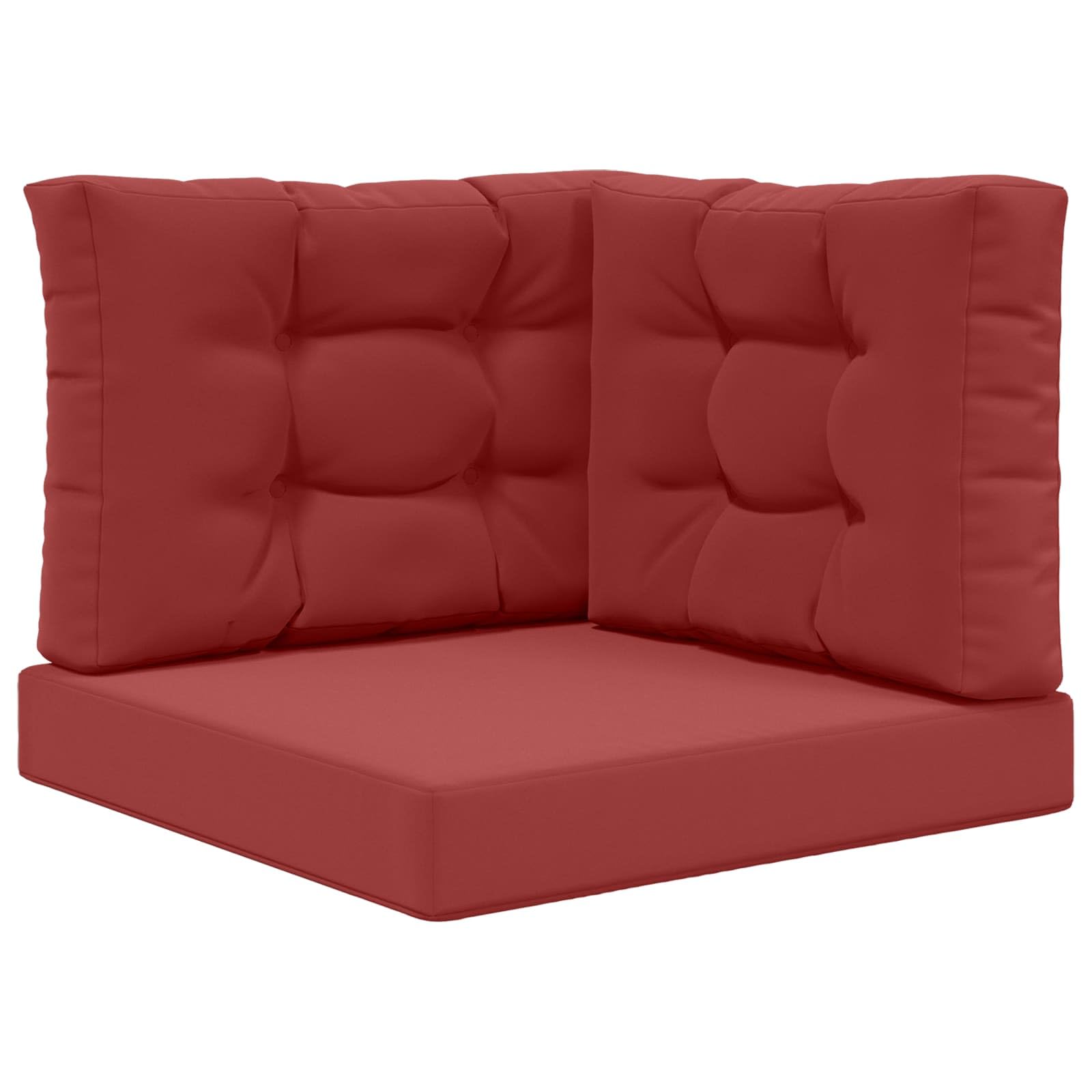 Coussins de canapé extérieurs ergonomiques et antidérapants bordeaux | Lot de 3