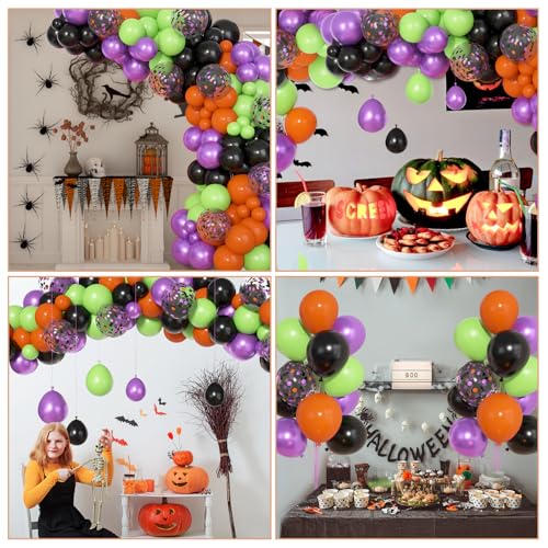 Ouddy Party SKU-076-8 72Pcs Halloween Latex Balloons Kit,12Inch Orange Black Purple Green Confetti Balloons Halloween Decorations For Kids Halloween Celebration Trick Or Treat Party Decor thumb #6
