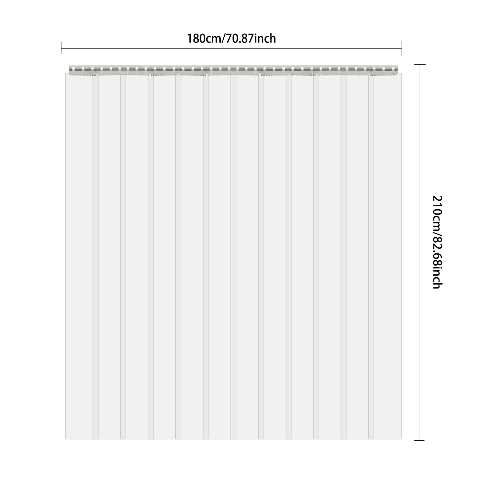 Cortina de puerta de PVC para congeladores, cortina de puerta para la industria de almacenamiento y garaje, transparente para habitaciones con aire acondicionado, entradas de supermercados, 1,8