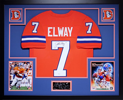John Elway Autographed Orange Crush Jersey - Beautifully Matted and Framed - Hand Signed By John Elway and Certified Authentic by JSA COA - Includes Certificate of Authenticity