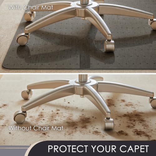 Image of Kuyal Office Chair Mat for Carpet, Set of 2, Heavy Duty Computer Chair Mat