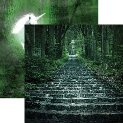 Papier de scrapbooking forêt mystère Reminisce pour fond de page et décoration d'album photo