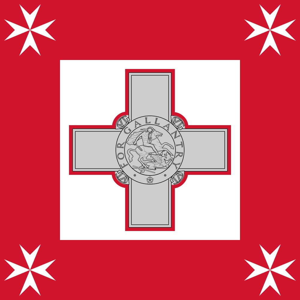 Drapeau Naval Jack of Malta XL pavillon 150x150cm pour grand mât extérieur