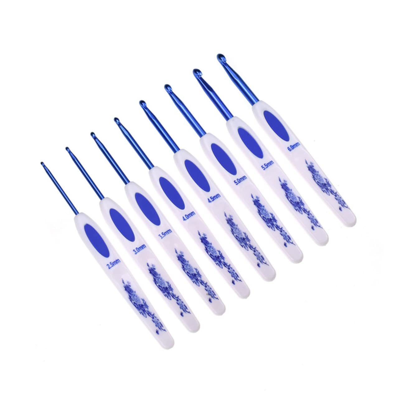 STOBOK Accessori per Uncinetto Set da 16 Pezzi in Metallo, Stile Porcellana Blu e Bianca, Facile da Portare, per Tessitura e Lavori Creativi