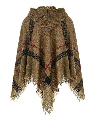 Ferand Poncho da Donna a Quadri - Mantella Scialle...