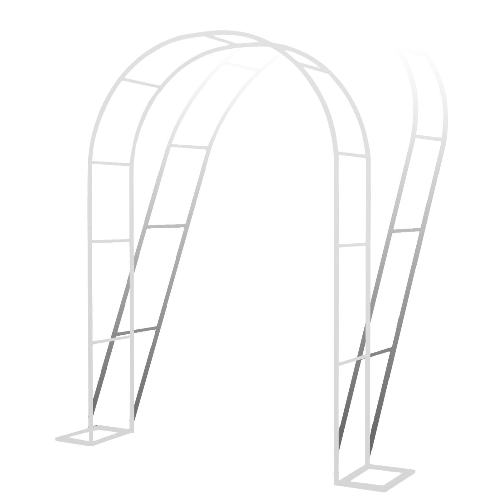 Garden Arbor Trellis, 220cm Metal Garden Arch For Climbing Plants Roses, Wedding Archway With Base, For Garden, Indoor And Outdoor, Party Decoration, Easy Assembly(Color:White,Size:250cm*220cm)