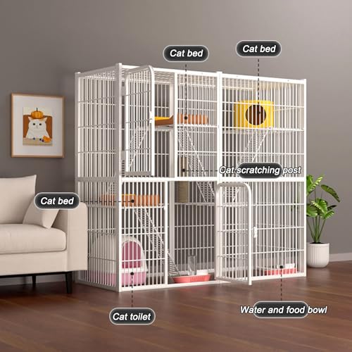 Grand enclos extérieur pour chat blanc au design d'exception