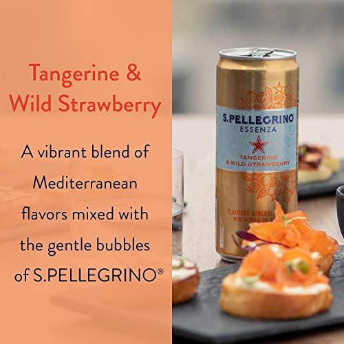 S.Pellegrino Essenza Tangerine & Wild Strawberry Flavored Mineral Water, 11.2 Fluid Ounce (Pack of 8) - Thumbnail 3