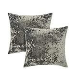 Amazon Brand – Umi Zierkissenbezug 40x40 2er Set, Samt Weich Dekorativer Kissenbezug/Zierkissenhülle/Kissenhülle für Sofa Couch Bett, Dunkel Grau