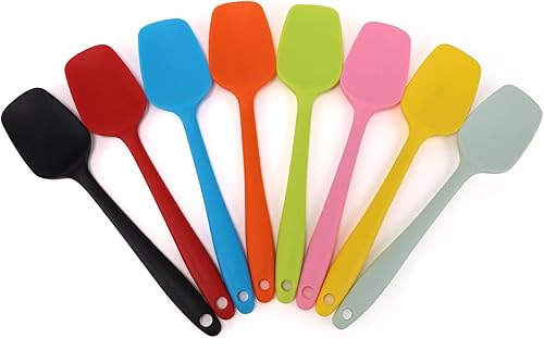 Miniatura 7 de Juego de 4 espátulas de silicona, herramientas de cocción resistentes al calor, utensilios de cocina antiadherentes, para cocinar y hornear