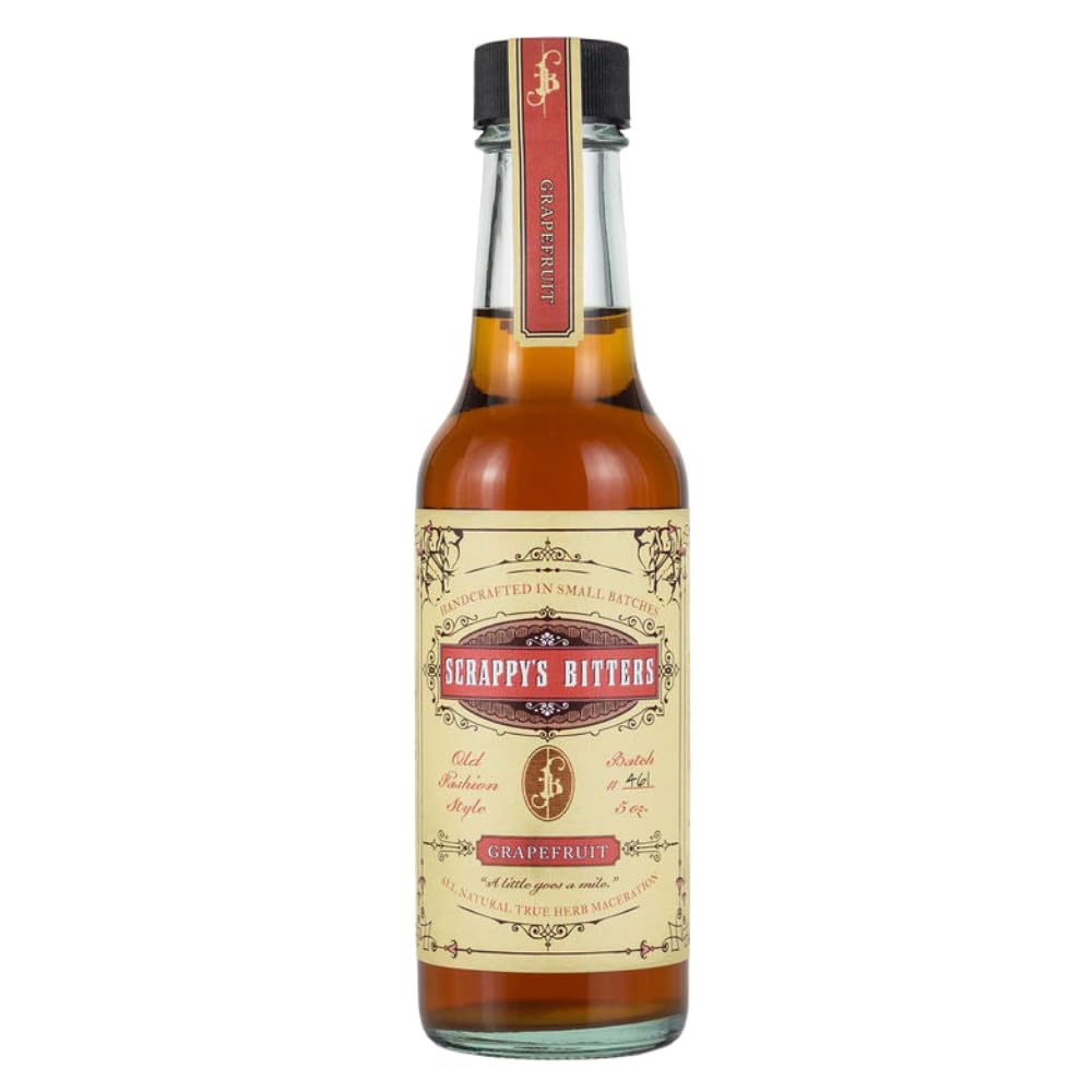 Scrappy's Bitters - Grapefruit, 5 Oz - Organic Ingredients, Finest Herbs & Zests, No Extracts, Artificial Flavors, Chemicals or Dyes. Made in The USA!