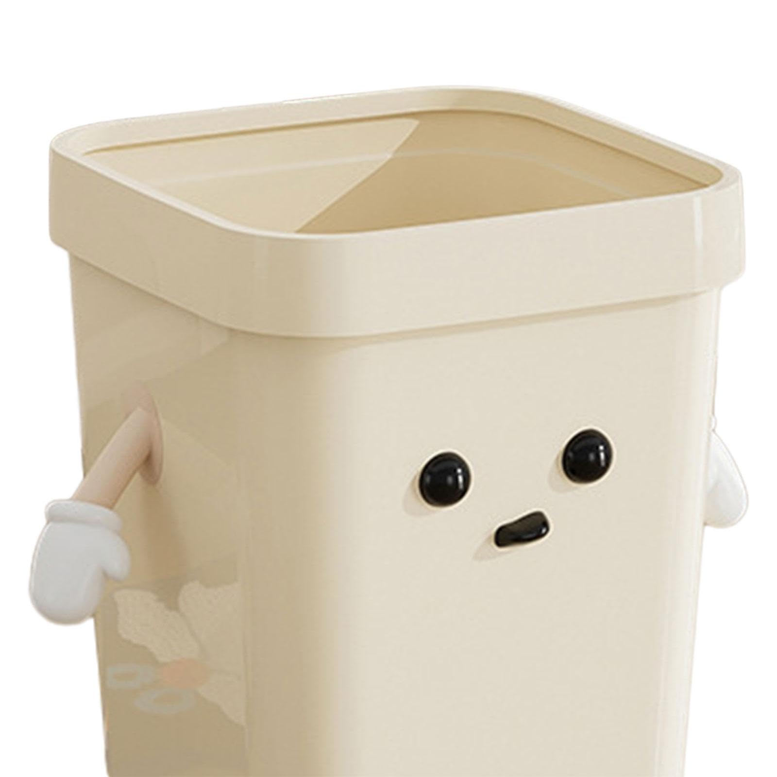 Creative Waste Bin, Niedlicher Cartoon Mülleimer mit offenem Deckel, Multifunktionaler Mülleimer für Büro, Schlafsaal, Wohnzimmer, Mittelgroß stehend stil b