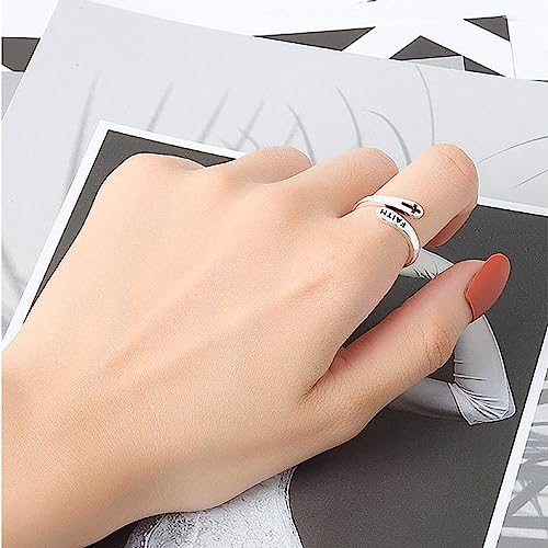 Tianyi Handmade Silver Rings For Women 925 Silver Simple Band Stackable Faith Ring Cross Rings thumb #5