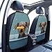 GTKSYNVE Funny Dog in Bathtub Kick Mats with Organizer - 2 Pack Back Seat Protector for Car, SUV, Minivan or Truck, Extra Large Car Seat Cover for Backseat, Waterproof Dirt & Mud Protection