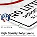 No Littering Minimum 100 Fine Nc Gen Stat 14 399 Sign, 10x14 Inches, 55 mil thick HDPS (high density polystyrene), Made in USA by My Sign Center