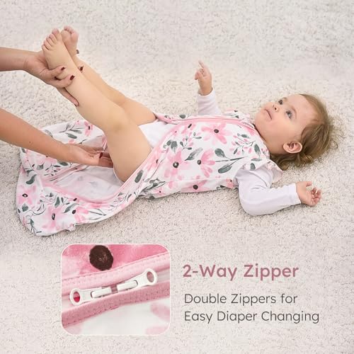 Image of Yoofoss Baby Sleep Sack 0-6 Months Wearable Blanket for Babies 100% Organic Cotton 2-Way Zipper TOG 0.5 Toddler Sleeping Sack 3 Pack, Comfy Lightweight Sleep Sacks