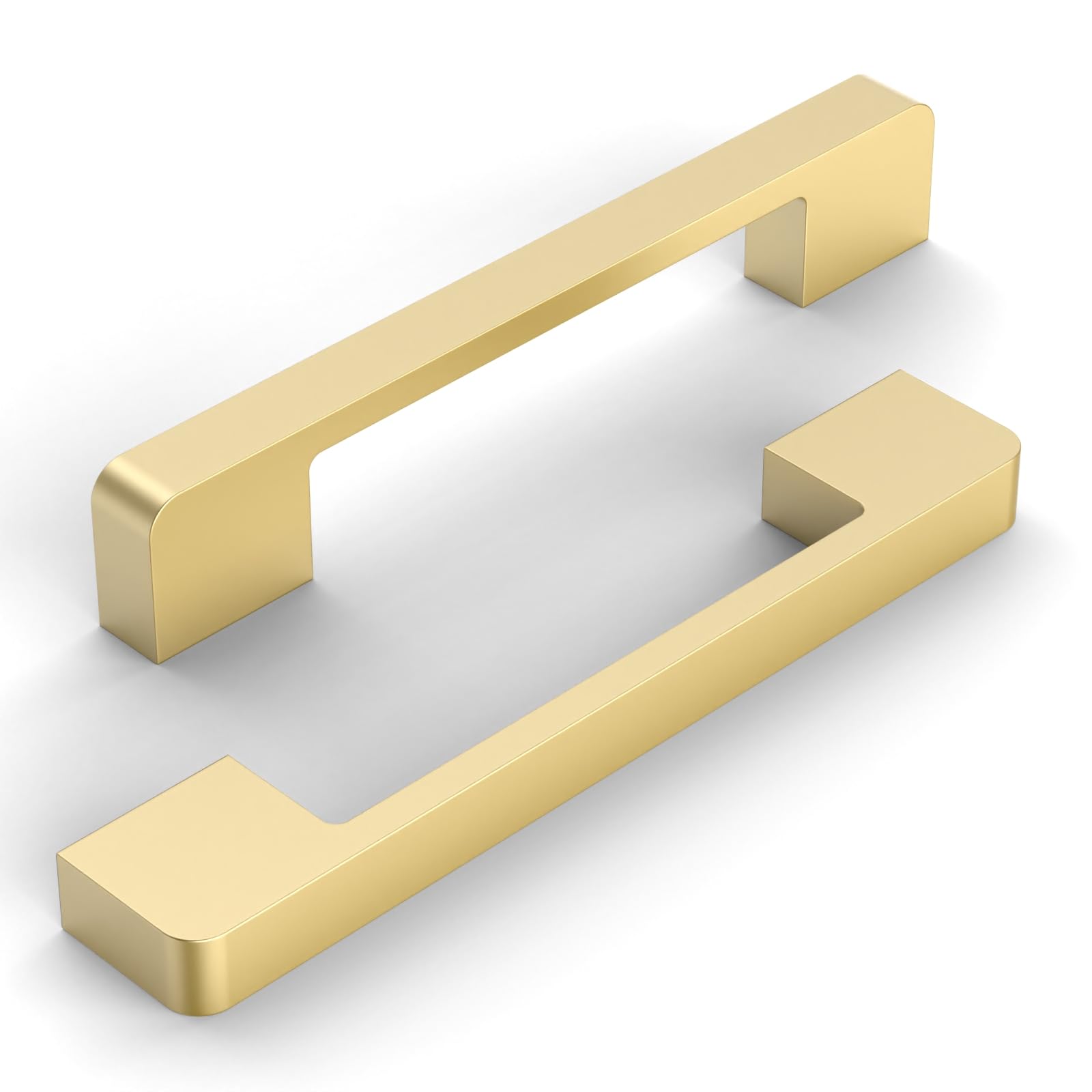 10 Pack 5 Inch(128mm) Kitchen Cabinet Handles Brushed Gold Cabinet Pulls Kitchen Cabinet Hardware Drawer Pulls for Cupboard Wardrobe