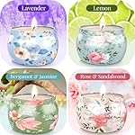 BlissfulOasis Scented Candles Set, 17.6 oz 4 Pack Home Scented Candles, 100-120 Hours Candle Present for Men and Women, Long Lasting Soy Wax Aromatherapy Candles Gift for Birthday, Christmas Day - Image 2