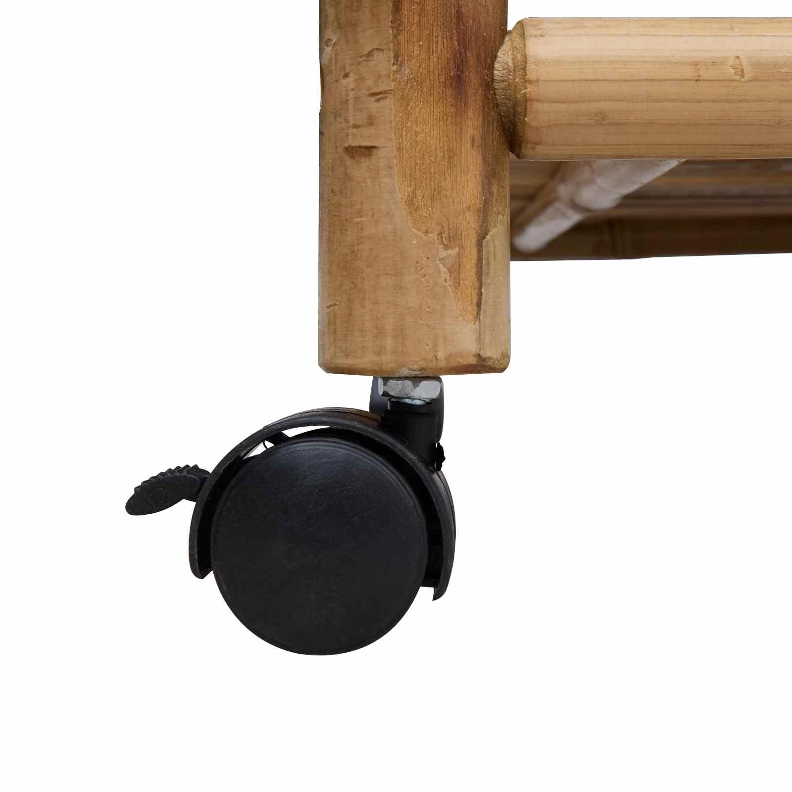 vidaXL Carro de Vino con Ruedas Natural 85 x 50 x 93 cm Bambú, Carrito Rectangular para Bebidas en la Cocina, Trolley Ligero para Vino, práctico y móvil