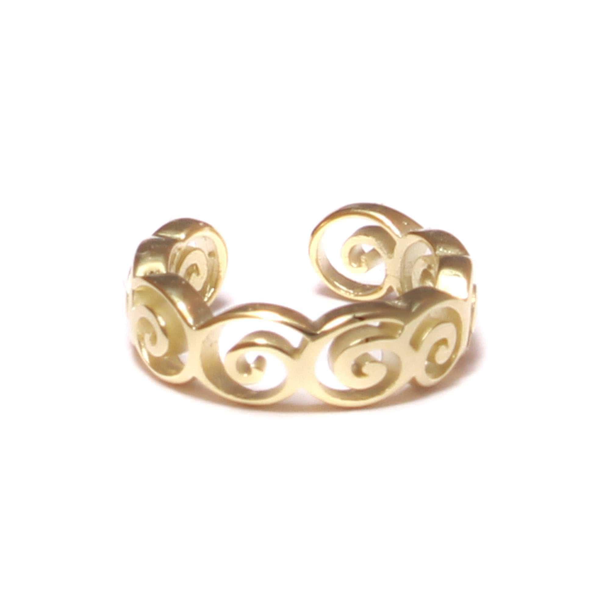 Gold Ear Cuff Kringel aus echtem 585 Gelbgold