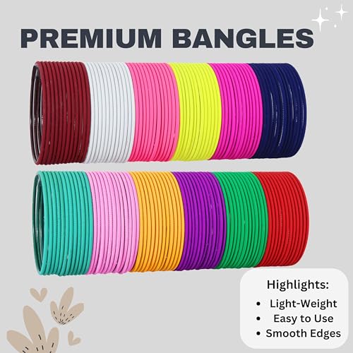 Zig-Zag Pattern Bangle Set for Girls, (2.4 Inches), Pack of 144