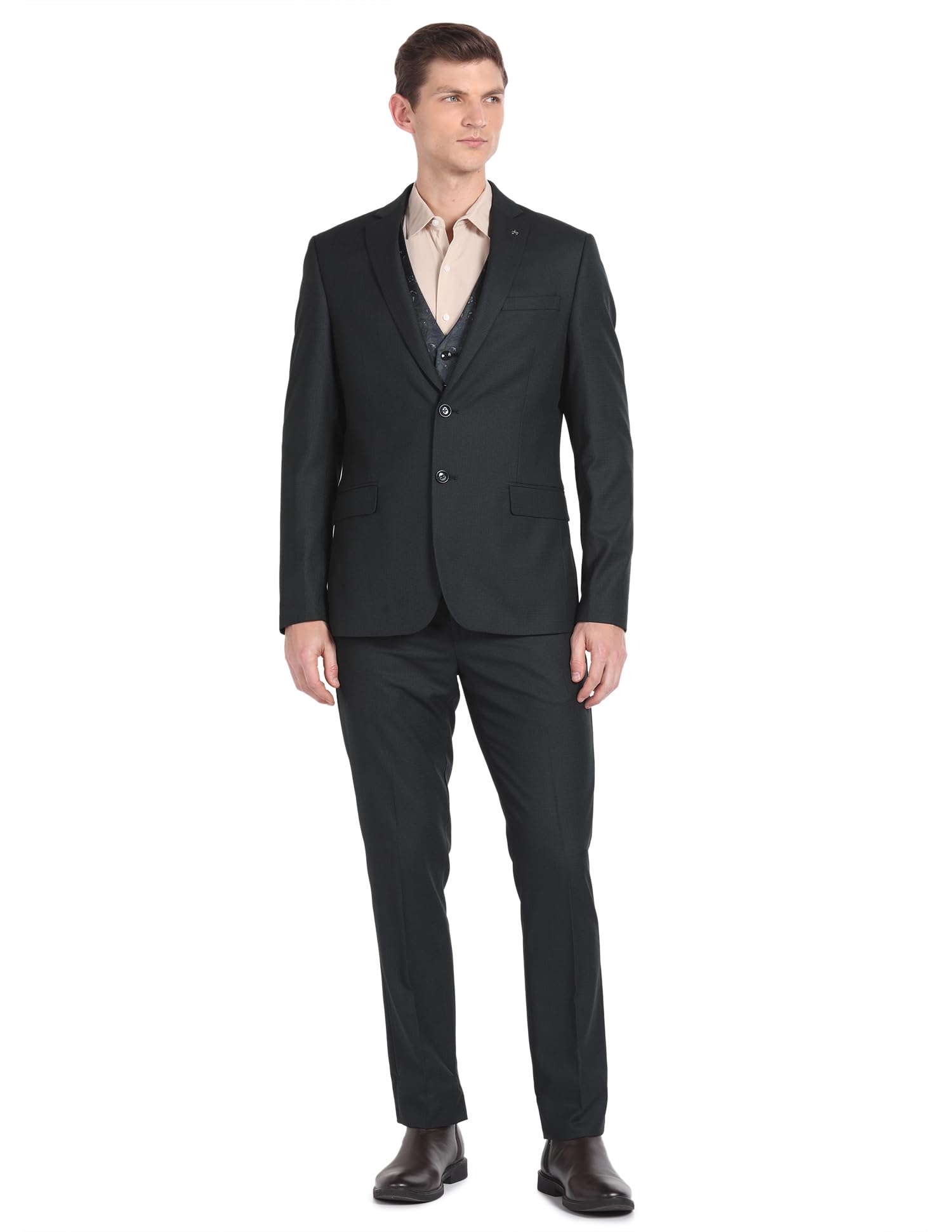 arrow Men's Polyester Double Breasted Business Suit Pants Set-picture-36