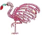 Fashion Cute Flamingo Brooch Classical Full Crystal Broche for Women Rhinestones Cute Animal Corsage Pin Birthday Flamingo 1