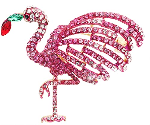 Fashion Cute Flamingo Brooch Classical Full Crystal Broche for Women Rhinestones Cute Animal Corsage Pin Birthday Flamingo 1