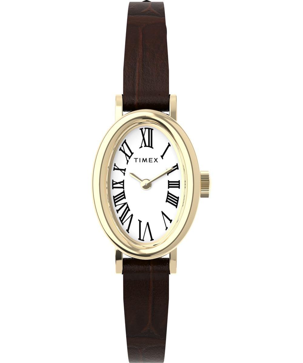 TimexWomen's Analogue Quartz Watch with a Leather Strap Cavatina