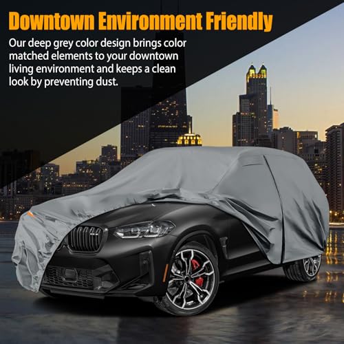 Image of Waterproof Premium Car Covers Replace for 2010-2025 BMW X3 /X4 M, 10 Layers Heavy Duty with Cotton Liner All Weather Car Cover with Zipper Door, Windproof Bands for Snow Rain Dust Protection