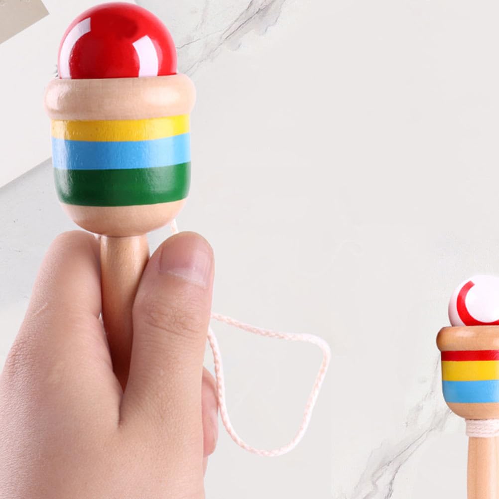 Toyandona - 2 Palline in Legno con Mini Coppe e Palline, Ideali Come Regalo per Bambini