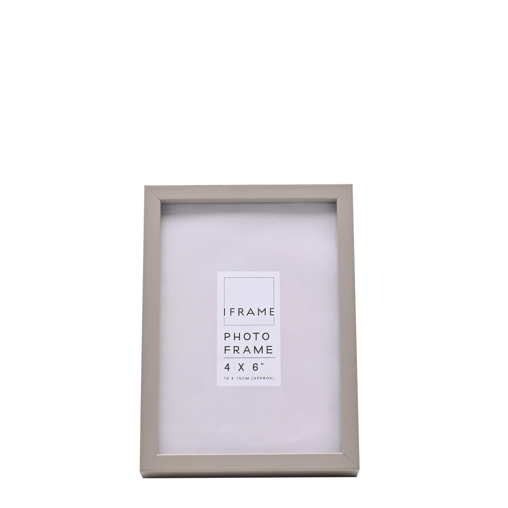 iFrame Grey Wooden Photo Frame | Minimalist Picture Frame for Wall or Tabletop Display | Modern Matt Home Décor Frame for Portrait or Landscape Orientation (Grey, 4X6)