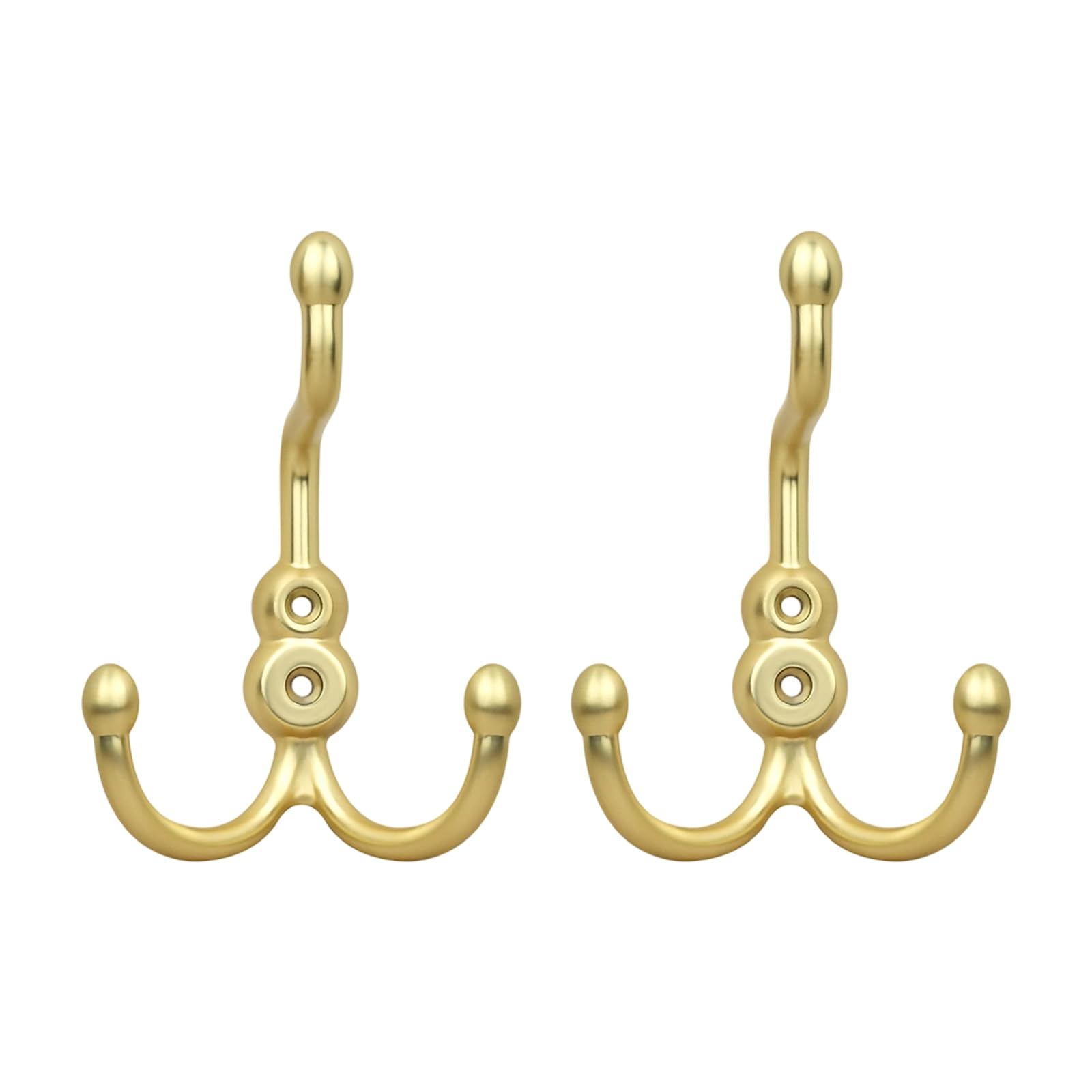 Tsophreniq Of 2 Easy Install Contemporary Double Hooks for Towels Coat Clothes and Hats Hanger Space Management Tool Modern Hooks Wardrobe Door Zinc Alloy Strong