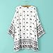 Sannysis Women Coat Elephant Printed Kimono Cardigan Tops Blouse Cover up White