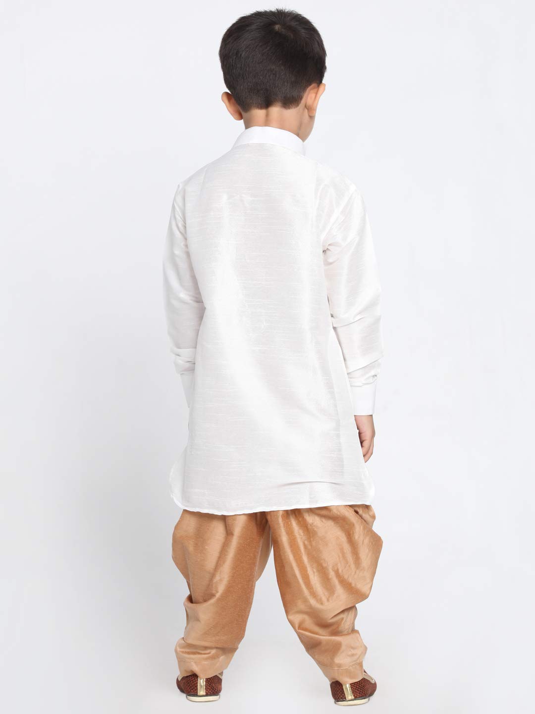 Jbn Creation Boys Silk Blend Kurta And Dhoti Set - Ethnic Elegance For Festivals | Pathani Style Full Sleeves Kurta And Cowl Style Patiala Dhoti Pant Set | Traditional Attire For Kids