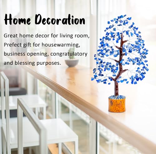 Image of Crocon Lapis Lazuli Crystal Tree of Life Birthday Gift for Men, Dad 10-12 inch | Friends Healing Crystals Spiritual Blue Shelf Crystal Decor Feng Shui Table Decor Gifts for Men Housewarming Home Decor Gift