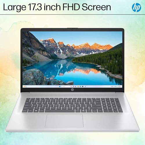 Image of HP 2026 New Generation 17.3 inch FHD Business and Student Laptop, 13th Intel Core i7-1355U(10 cores, up to 5.0 GHz), 16GB RAM, 256GB SSD, Copilot Key, Wi-Fi 6, HDMI, USB-C, Windows 11, WOWPC USB, no Mouse